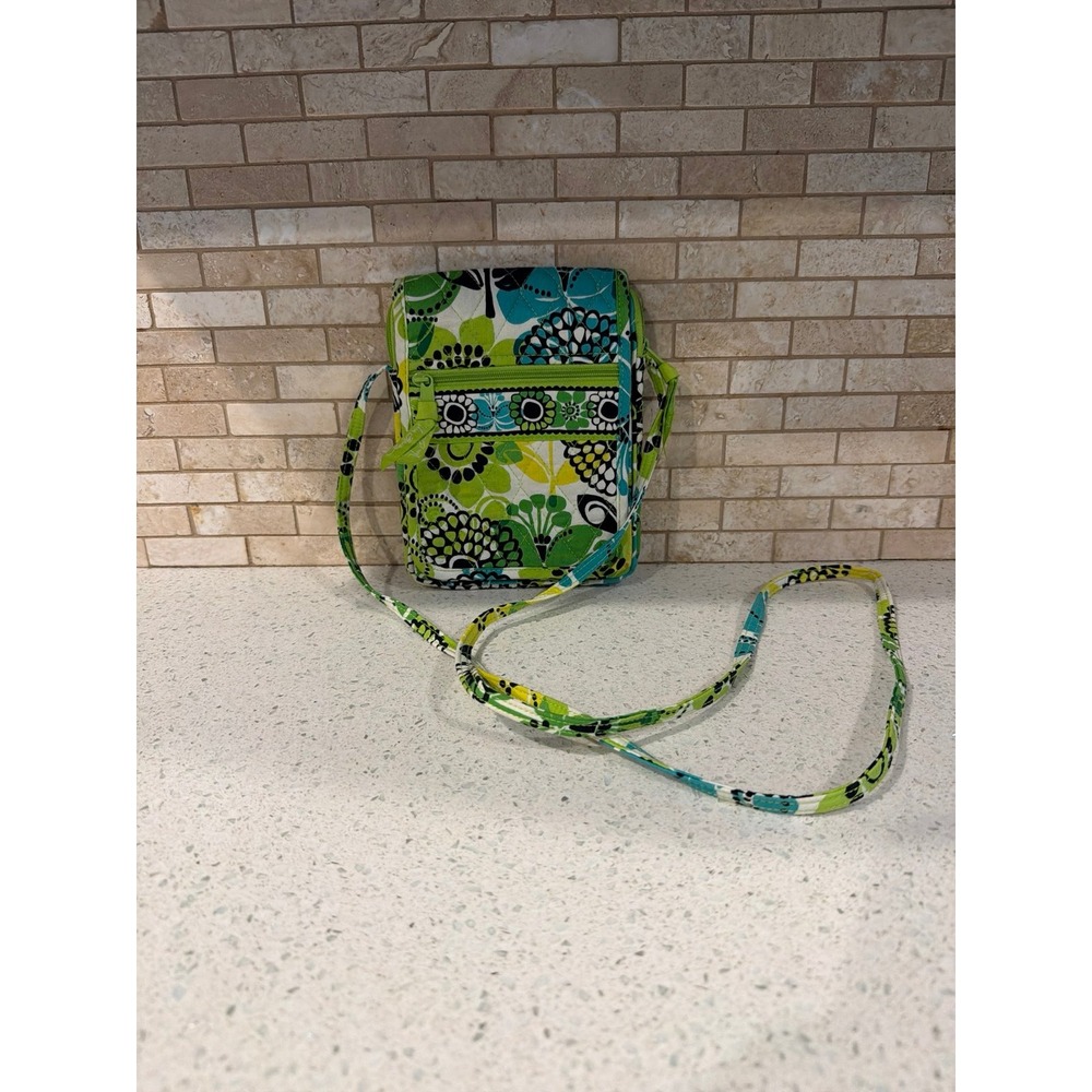 VERA BRADLEY SMALL CROSSBODY‎ PURSE  RARE RETIRED GREEN TEAL EUC